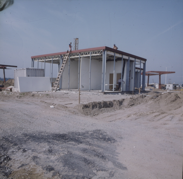 Az M3-as autópálya Szilas pihenőhelyének építése